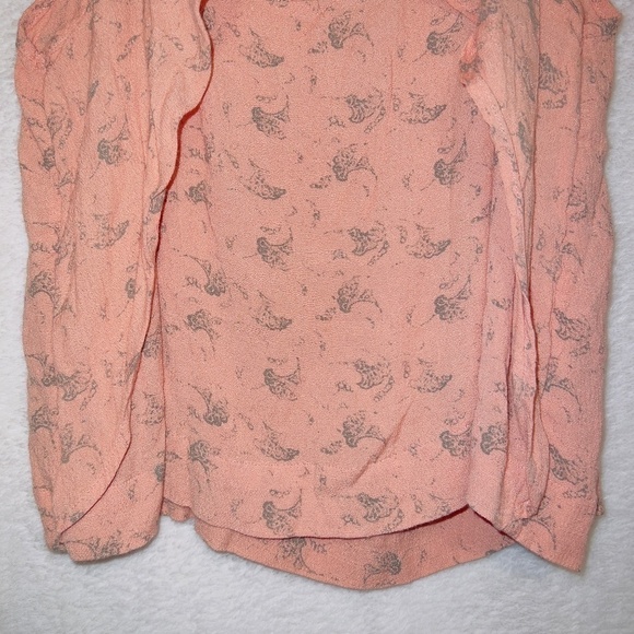 Free People Orange Crinkle Look Through Tank Top size small - Picture 3 of 6